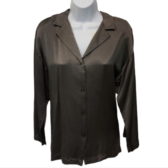 Josie Natori Tops - Josie Natori Silk Button Up Top